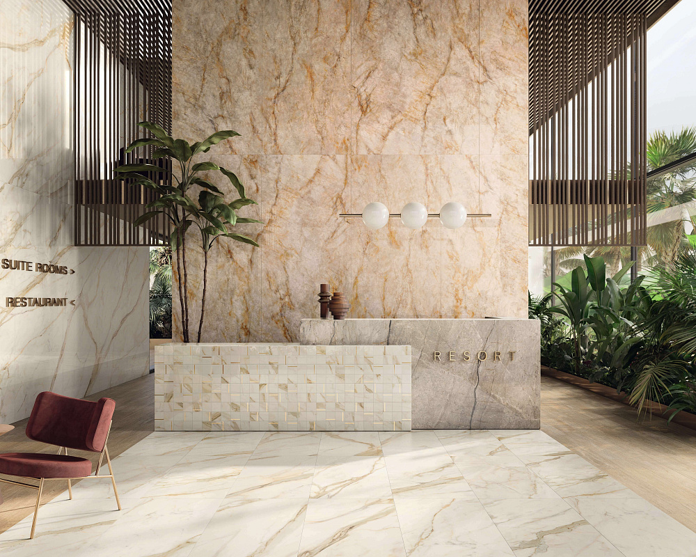 Golden White Stripes 60x120